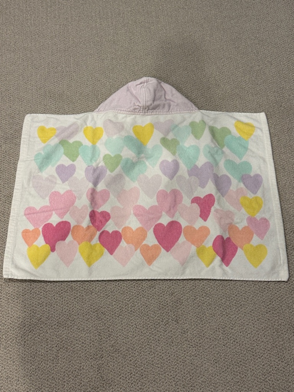 Pottery Barn Kids Rainbow Heart Baby Beach Hooded Towel